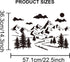 Large Mountain Forest Stencils Forest Landscape Stencil Template 23.6×15.7inch Sun Cloud Tree River Painting Stencils Reusable DIY Art Decoration ...