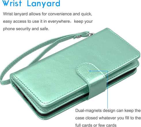 Galaxy Note 10 Plus Case, Luxury Wallet Case with Credit Card Slots, PU Leather Cover & Kickstand - Samsung Note10+ (Turquoise)...