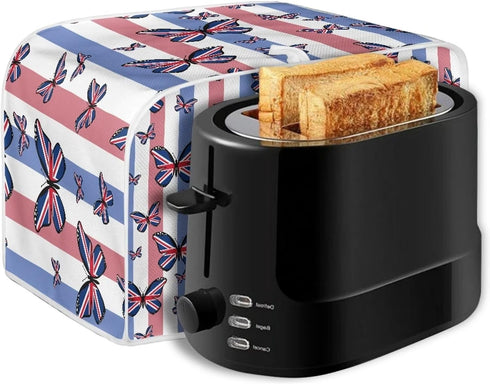 American Flag Butterfly Toaster Covers Compatible with Most 4-Slice Toasters Machine Washable Bread Maker Covers with Top Hook Kitchen Appliance O...