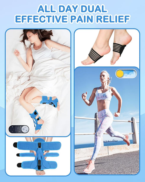 Plantar Fasciitis Night Splint Sock Plantar Fasciitis Brace Relief with Arch Support Adjustable Orthotic Stretcher Brace for Women Men Relief Achi...