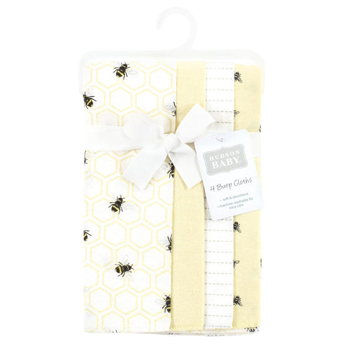 Hudson Baby Unisex Baby Cotton Flannel Burp Cloths, Honey Bee, One Size...
