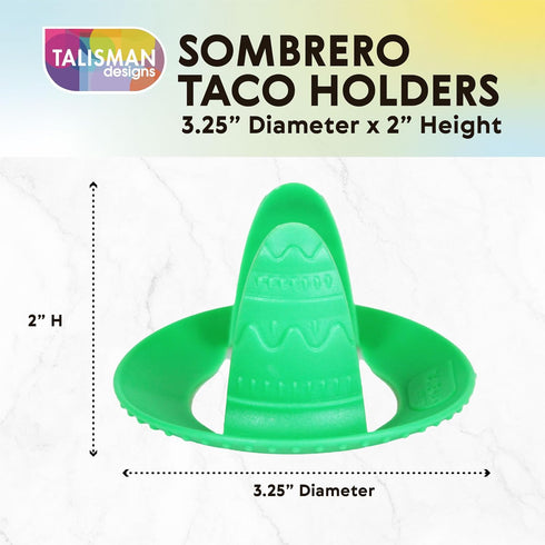Talisman Designs Sombrero Taco Holders - Set of 4, Hold & Fill Small or Large Tacos | Crunch & Soft...