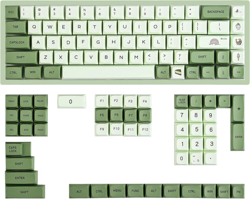 GTSP 124-Key Matcha Keycaps for 65 75 100 Percent 60% Keyboard XDA Keycap Set Dye-Sub for Cherry Mx Gateron Kailh Switch (Matcha English)...