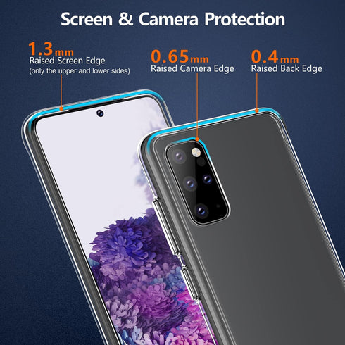 Rayboen for Samsung Galaxy S20 Plus Case, Crystal Clear Shockproof Protective Durable Slim Fit Phone Cover for Galaxy S20+ Plus 5G with Transparen...