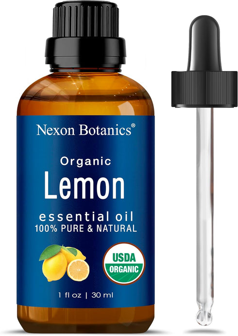 Organic Lemon Essential Oil 30 ml - Natural, Pure Organic Lemon Oil Essential Oil for Diffuser, Aromatherapy, Skin, Hair Care - Aceite de Limon - ...