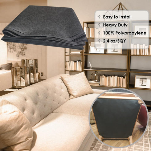 3 yds. X 63 ins. Upholstery Dust Cover Fabric Replacement, Non-Woven Black Cambric Fabric for Under Cloth of Couches, Recliners, Loveseats, Chairs...