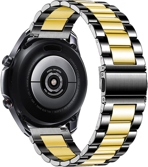 Bands Compatible with Samsung Galaxy Watch 46mm / Galaxy 3 45mm, 22mm Stainless Steel Metal Replacement Strap for Huawei Wacth GT5 / GT5 Pro / 4/4...