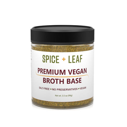 Premium Vegan Broth Base by Spice + Leaf - Vegan, Dairy Free, Salt Free, Preservative Free Soup Powder and Seasoning...
