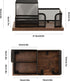 Antique Wood & Mesh Pen Holder Office Supplies Caddy, Storage Baskets for Desktop Accessorieswith Sticky Notes Holder,3 Compartments(2 Pack Black)...