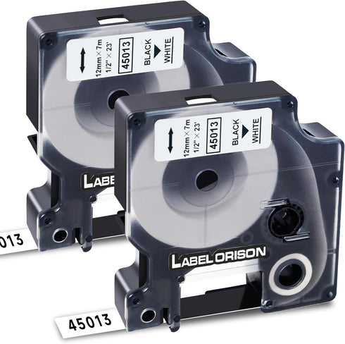 Label Orison Compatible with DYMO D1 Label Tape 45013 S0720530 Black on White Refill for DYMO LabelManager 160 210D 280 360D 420P Wireless PnP 220...