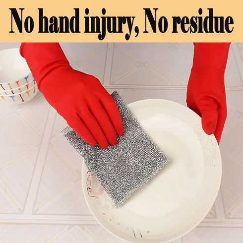 16PCS Multifunctional Non-Scratch Wire Dishcloth, Wire Dishwashing Rags for Wet and Dry,Reusable Cleaning Wipes for Cleaning Dishes, Cooktops, Gri...