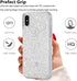 Compatible with iPhone Xs Max Case, Women Glitter Shells Foil Sparkle Hard Back Cover with TPU Bumper Protective Phone Bling Case for iPhone Xs Ma...