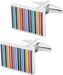 Rainbow Stripes Cufflinks for Men Rectangle Pair Men Cuff Links Classic Men Tuxedo Shirt Cufflink For Business Wedding Daily Shirts...