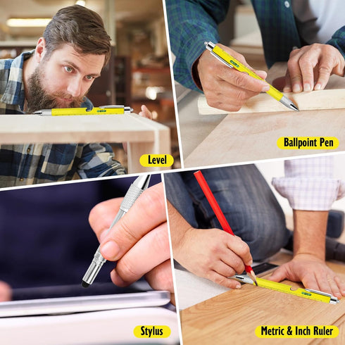 Cool Pen Gifts for Men, 9-in-1 Multi Tool Tech Pen Gadgets Tools for Men, Personalized Gifts for Dad or Him, Funny Gift for Christmas, Father's Da...