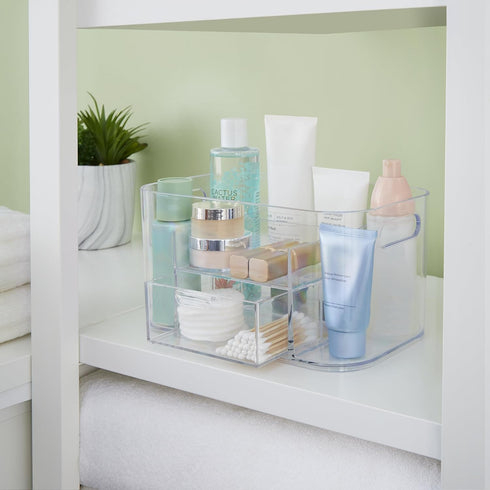 STORi Bliss Clear Makeup Organizer for Countertop, Divided Bathroom Organizer & Storage Drawer, Makeup Brush Holder, Cosmetic & Nail Polish Organi...