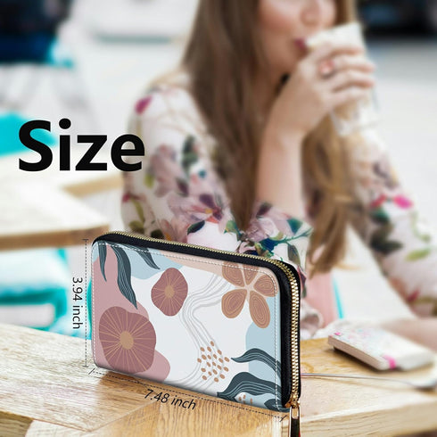 Wristlet Wallets for Women, Ladies Wallet Clutch Purse with Removable Wrist Strap Zip Around Large Capacity Card Holder Cash Pocket Cellphone Purs...