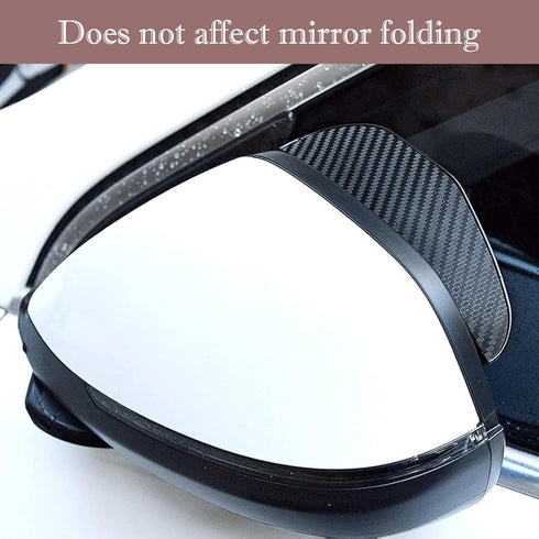 2 PCS Car Rearview Mirror Rain Brow, 6.85" x 2.28" Self-adhesive PVC Carbon Fiber Pattern Side Mirror Rain Shine Shield, Multifunctional Accessori...