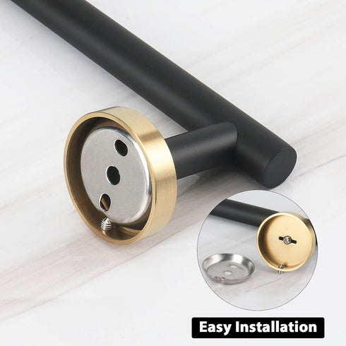 NearMoon Bathroom Towel Bar, Bath Accessories Thicken Stainless Steel Shower Towel Rack for Bathroom, Towel Holder Wall Mounted (1 Pack, Matte Bla...