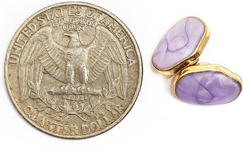 Purple Small Gravel Shape Enamel Layer Metal Base Sewing Shank Buttons 20 Pcs - 11.5mm, 15/32"...