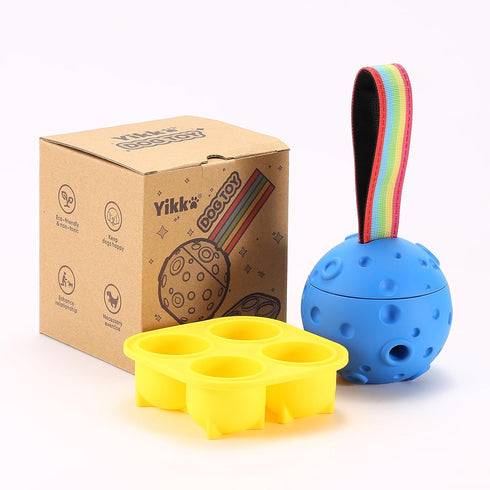 Yikko Treat Dispensing Dog Ball Toy, Durable Fillable Dog Treat Toys, Interactive Dog Chew Toys for Large Medium Small Dogs, Easy Clean Rubber Out...