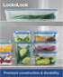 LOCK & LOCK Easy Essentials Food Storage lids/Airtight containers, BPA Free, 54 Ounce, Clear...