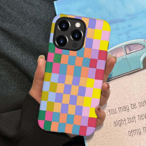 SEized Case Compatible with for iPhone 13 Pro,Happy Colorful Checkerboard Phone Case for Girl Women Boy Men,Durable Protection Case for iPhone 13 ...