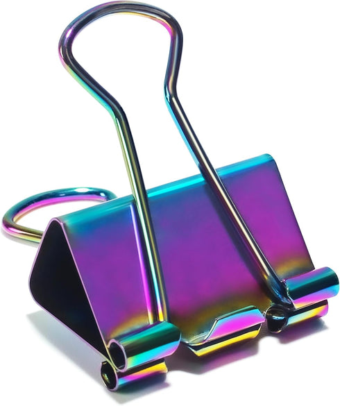 10 Pcs Rainbow Paper Clamps,Medium Binder Clips, 1 Inch Length for Office Use, Organize Files and Folders...