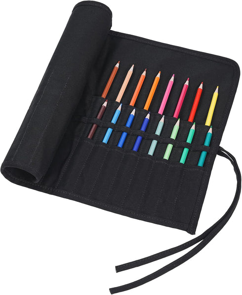 ECHSRT Paint Brush Holder Roll Up Paint Brush Case Storage for Artist Acrylic Oil Watercolor, Paint Brush Holders and Organizers 30 Slots?Black...