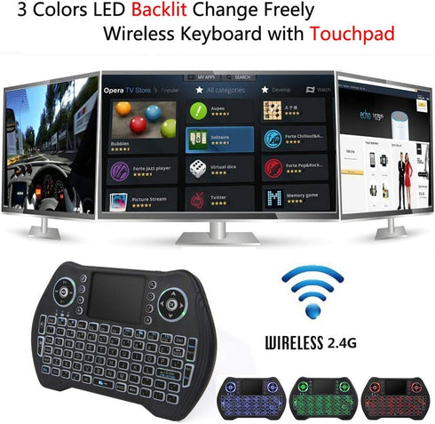 2.4G Wireless Keyboard with Touchpad Mouse Backlit USB Mini Keyboard Multi-Media Handheld Android Box Remote Keyboard for Pc,Pad,Xbox,360,Ps3,TV B...
