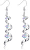 Sllaiss 925 Sterling Silver Dangle Earrings Austria Crystal 18K White Gold Drop Earrings for Women Tassel Earrings for Anniversary Birthday...