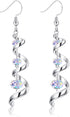 Sllaiss 925 Sterling Silver Dangle Earrings Austria Crystal 18K White Gold Drop Earrings for Women Tassel Earrings for Anniversary Birthday...