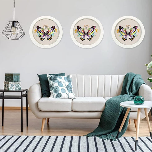 Tolovis Animal Butterfly Embroidery Kits for Beginners with Floral Patterns Pattern, Easy DIY Craft Punch Needle Starter Cross Stitch Kit DIY Need...