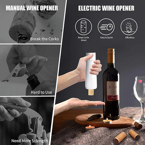 Electric Wine Opener, Battery Operated Wine Opener, Reusable Automatic Corkscrew Wine Opener for Wine Lovers Gifts Home Kitchen Party Bar Wedding,...