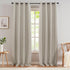 jinchan Blackout Linen Textured Curtain 84 Inches Long for Living Room Thermal Insulated Grommet Top Window Drape for Bedroom 38x84 Greyish Beige ...