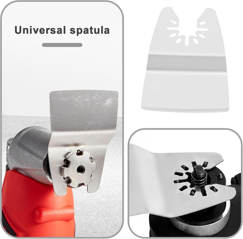 The Lord of the Tools 4Pcs Oscillating Multi Tool Scraper Blades & Curved Spatula Compatible with Bosch Compatible with Chicago Stainless Steel Th...