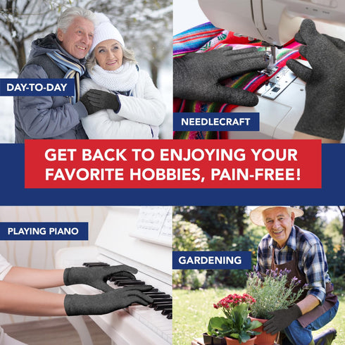 Doctor Developed Arthritis Gloves, Full Finger Compression Gloves for Raynauds, Compression Gloves for Arthritis for Women & Men With Doctor Handb...