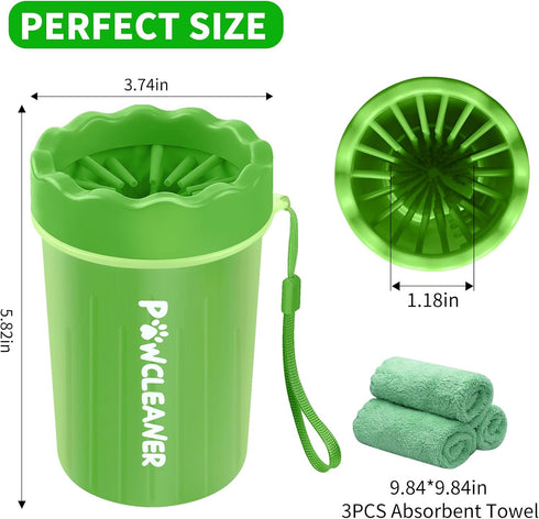 Dog Paw Cleaner, Dog Paw Washer, Paw Buddy Muddy Paw Cleaner, Pet Foot Cleaner for Small Medium Breed Dogs and Cats (with 3 Absorbent Towel)...