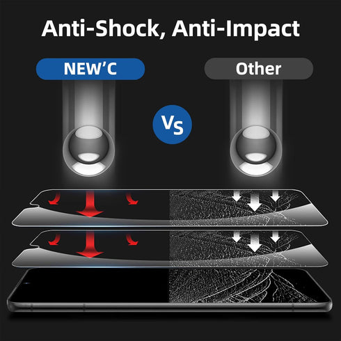 NEW'C [3 Pack Designed for Samsung Galaxy S23 Plus / S23+ Screen Protector Tempered Glass, Anti Scratch, Bubble Free, Ultra Resistant...