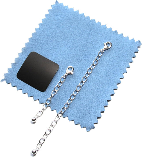 925 Sterling Silver Chain Extenders for Pendant Necklace Bracelet Anklet Made in Italy (Set 2pcs)...