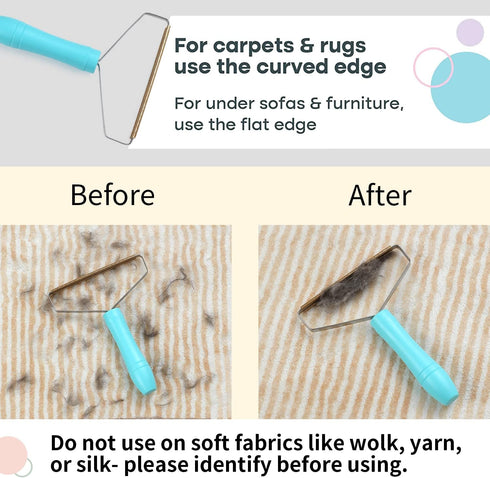 Reusable Cat Hair Remover - Special Dog Hair Remover Multi Fabric Edge and Carpet Scraper - Easy Pet Hair Remover for Couch, Pet Towers & Rugs - G...