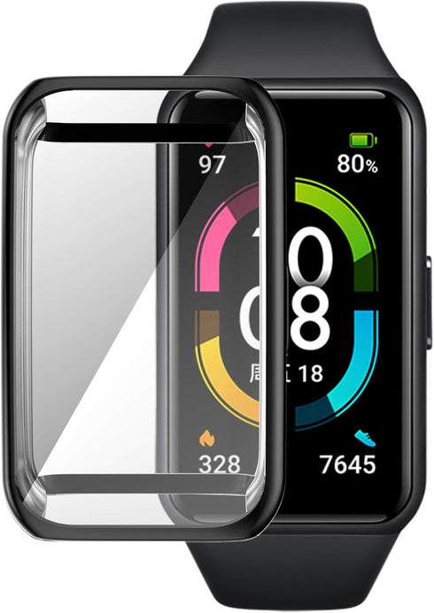 Screen Protector Case Compatible with Huawei Honor Band 6,Ultra-Thin Soft TPU Plated Bumper Case Full Cover Protective Shell Smartwatch Accessorie...