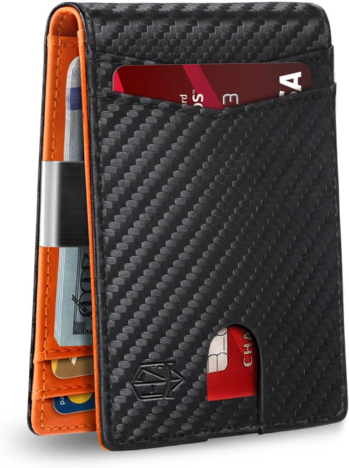 Zitahli Slim Wallet for Men Gifts 12 Card Slots ID Window With Money Clip Minimalist RFID Front Pocket Bifold Leather Small Thin Gift Box Dad Birt...