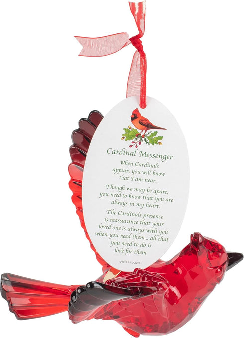 Department 56 Acrylic Christmas Basics Cardinal Bird Hanging Ornament, 3.125 Inch, Red...