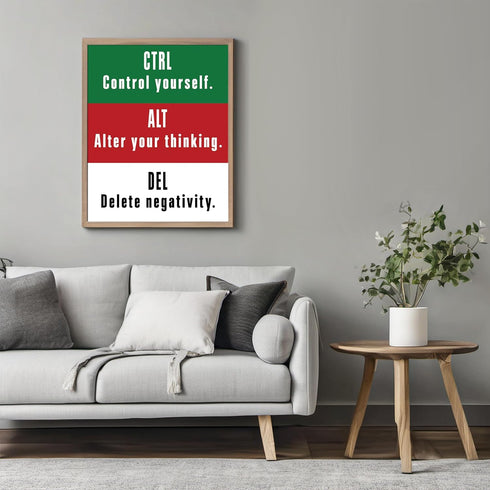 Posterizer 1 pcs-CTRL ALT DELETE-Motivational Success Quote-Motivational & Inspirational Art- Decor for Game Room or Man Cave- unframed wall art...
