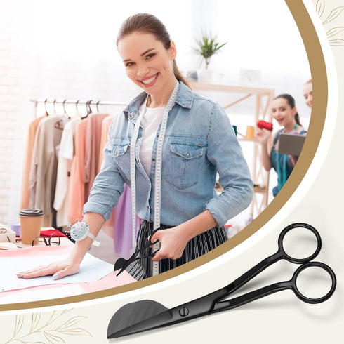 2 Pieces Duckbill Shears 6 and 7 Inches Duckbill Applique Scissors Bent Curved Offset Handle Duckbill Scissors for Carpet Pile, Art, Crafting, Fab...