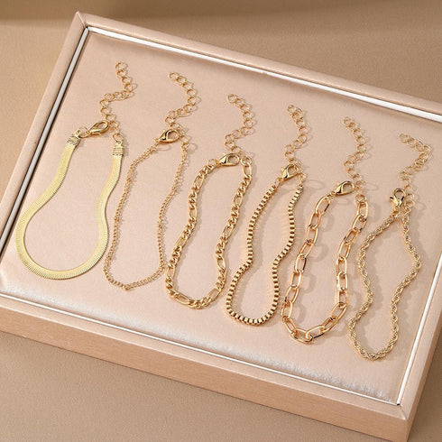 KISS WIFE Gold Bracelets for Women, Thin Dainty Stackable Bracelet Pack, Simple Trendy Adjustable Bracelets Set, Fashion Accessories Jewelry Gifts...