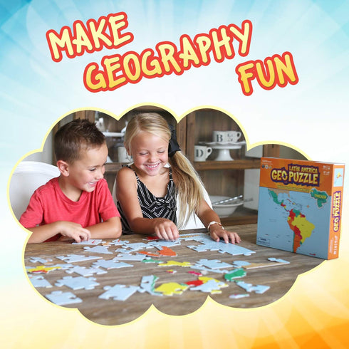 GeoToys — GeoPuzzle Latin America — Educational Kid Toys for Boys and Girls, 50 Piece Geography Jigsaw Puzzle, Jumbo Size Kids Puzzle — Ages 4 and...