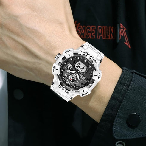 FANMIS Mens Analog Digital Sports Watch Large Face Outdoor Sports Waterproof Military Wrist Watches with Date Multifunction Tactics LED Army Stopw...