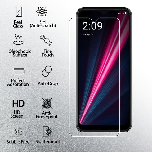 2 Pack Screen Protector for T-Mobile Revvl 6 Pro 5G Tempered Glass Film, 9H Hardness, Case Friendly, Easy Installation Bubble Free 3D Touch Suppor...