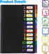 24 Plastic Folders with Pockets, 12 Colors Multi Pocket Folder Binder with Dividers, 12 Tab Folders with Pockets Office Organizer Folder Letter Si...